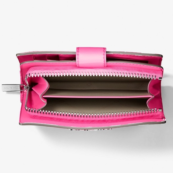 Michael Kors Sheila Medium Floral Print Satchel Bag & Matching Bifold Wallet Set - Picture 13 of 14